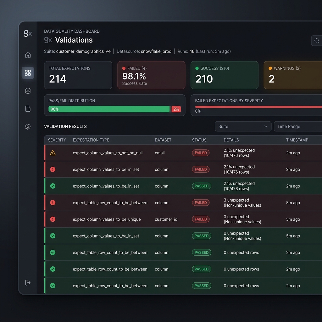 Great Expectations UI